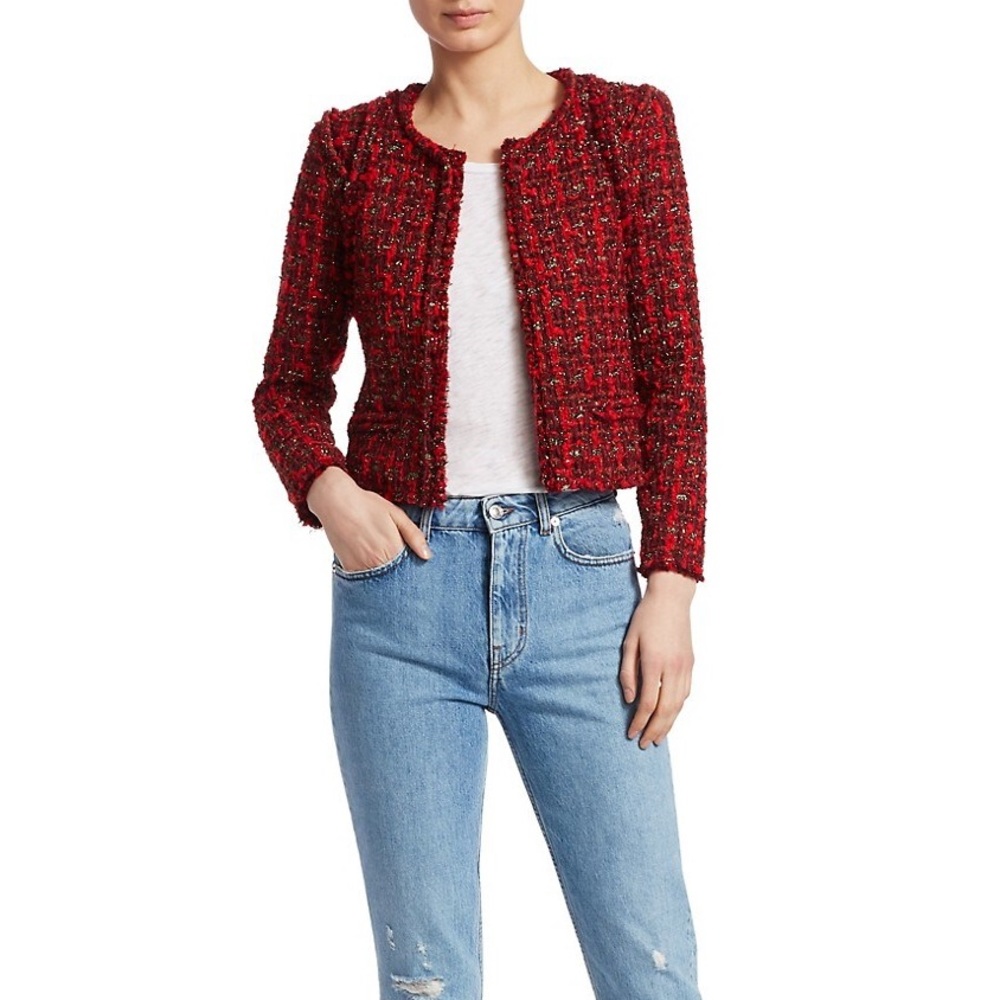 Iro Red Disco Tweed Jacket